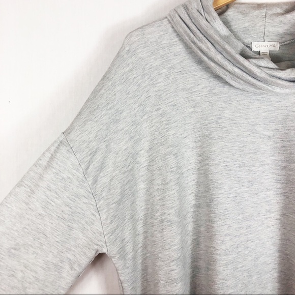 Garnet Hill Cowl Neck Pull Over Tunic | Heather Gray | Size Large - Picture 5 of 10